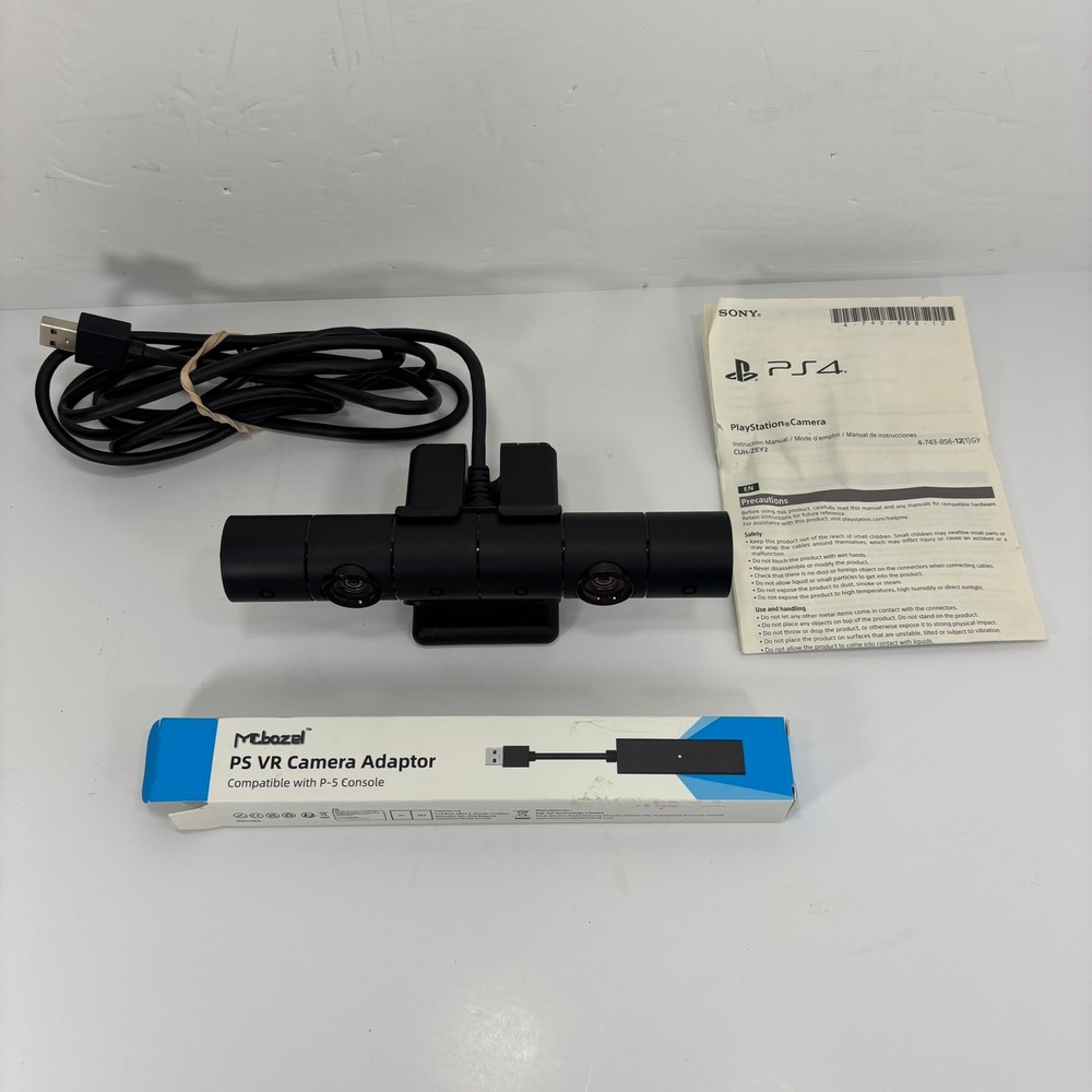 Sony PS4 Camera CUH-ZEY2 w/ PS5 Adapter Black Motion Sensor